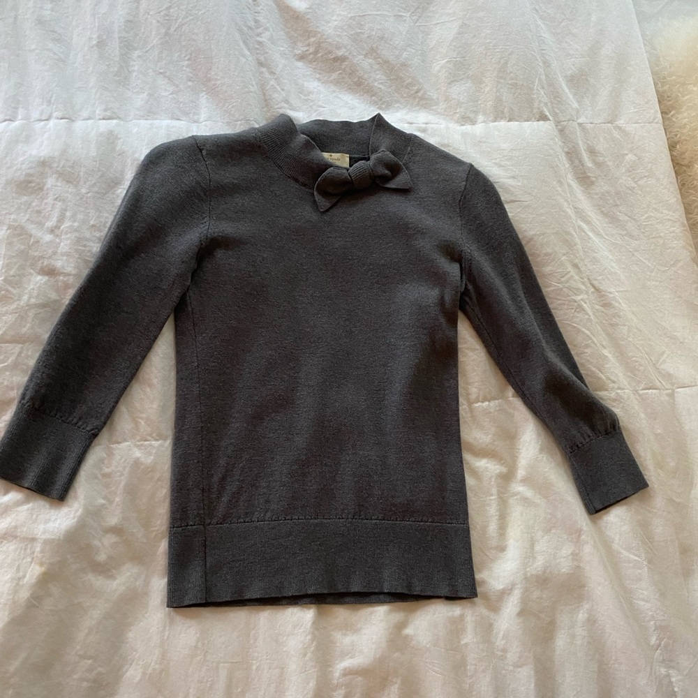 Kate Spade Gray Bow Sweater